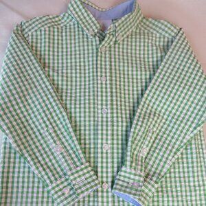 Little English Boys Button Down | Seersucker | Gingham | Green | Size 7